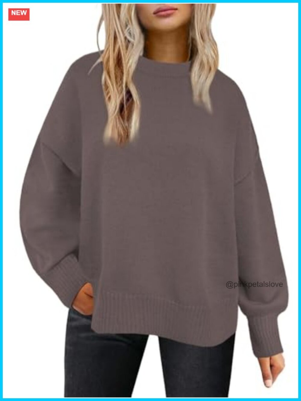 Oversized Crewneck Sweatshirt Long Sleeve Tunic Pullover Loose Fit